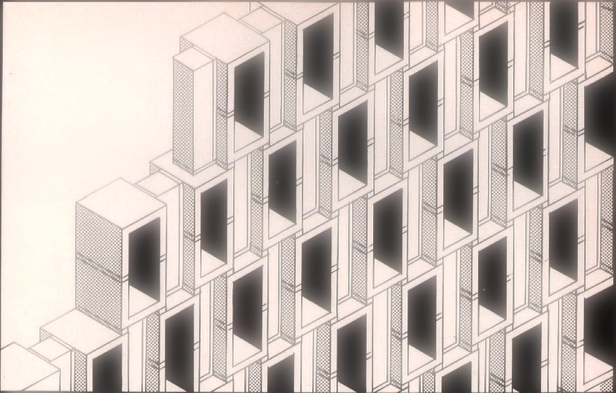 Concrete bricks/blocks making a geometric pattern